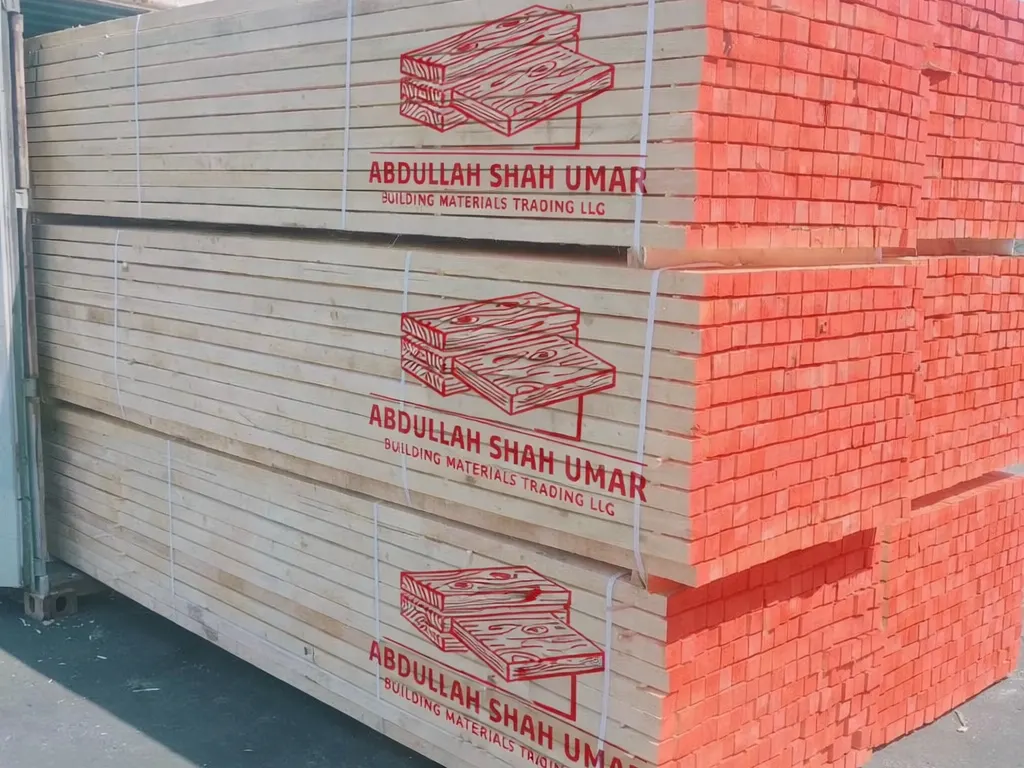 Whitewood bundles printed with the Abdullah Shah Umar logo, ready for supply
